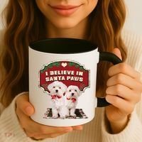 I Believe In Santa Paws Cute Christmas Dog Lover Coffee Mug thumb 3