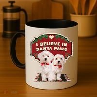 I Believe In Santa Paws Cute Christmas Dog Lover Coffee Mug thumb 4