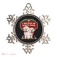 I Believe In Santa Paws Cute Christmas Dog Lover Ornament thumb 0