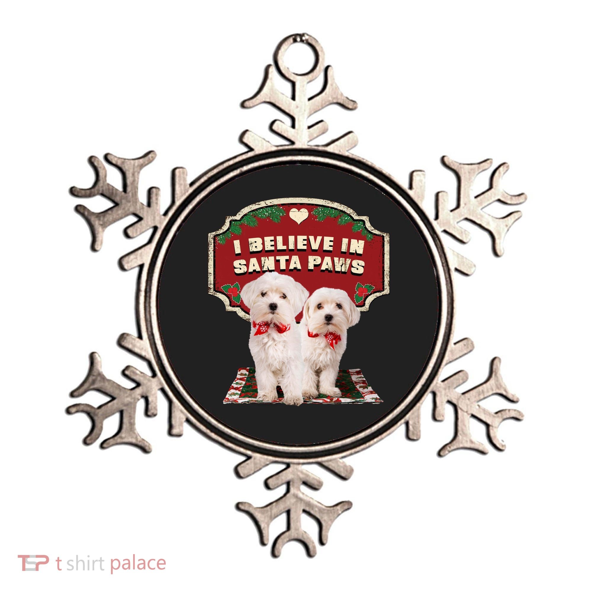 I Believe In Santa Paws Cute Christmas Dog Lover Ornament