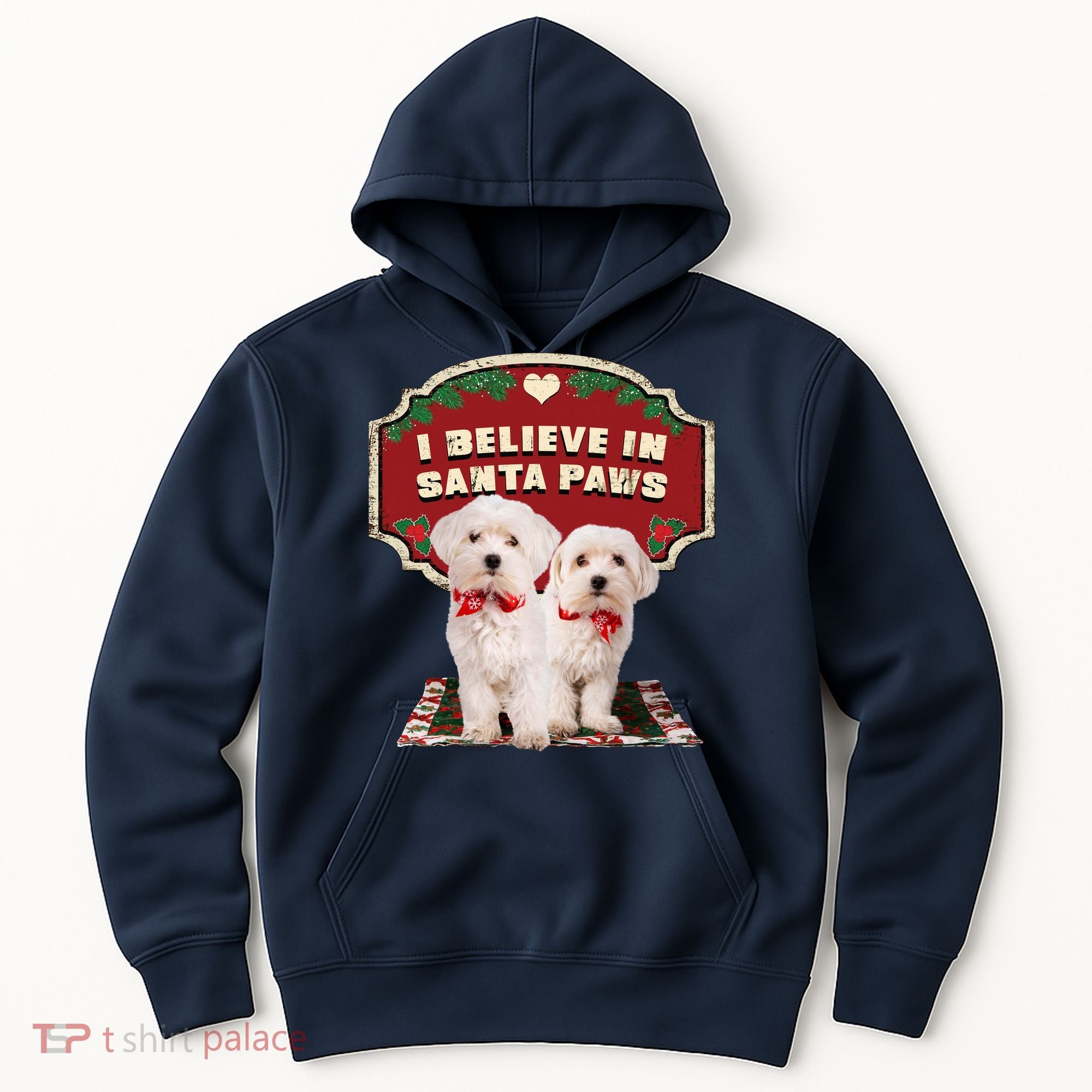 I Believe In Santa Paws Cute Christmas Dog Lover Hoodie