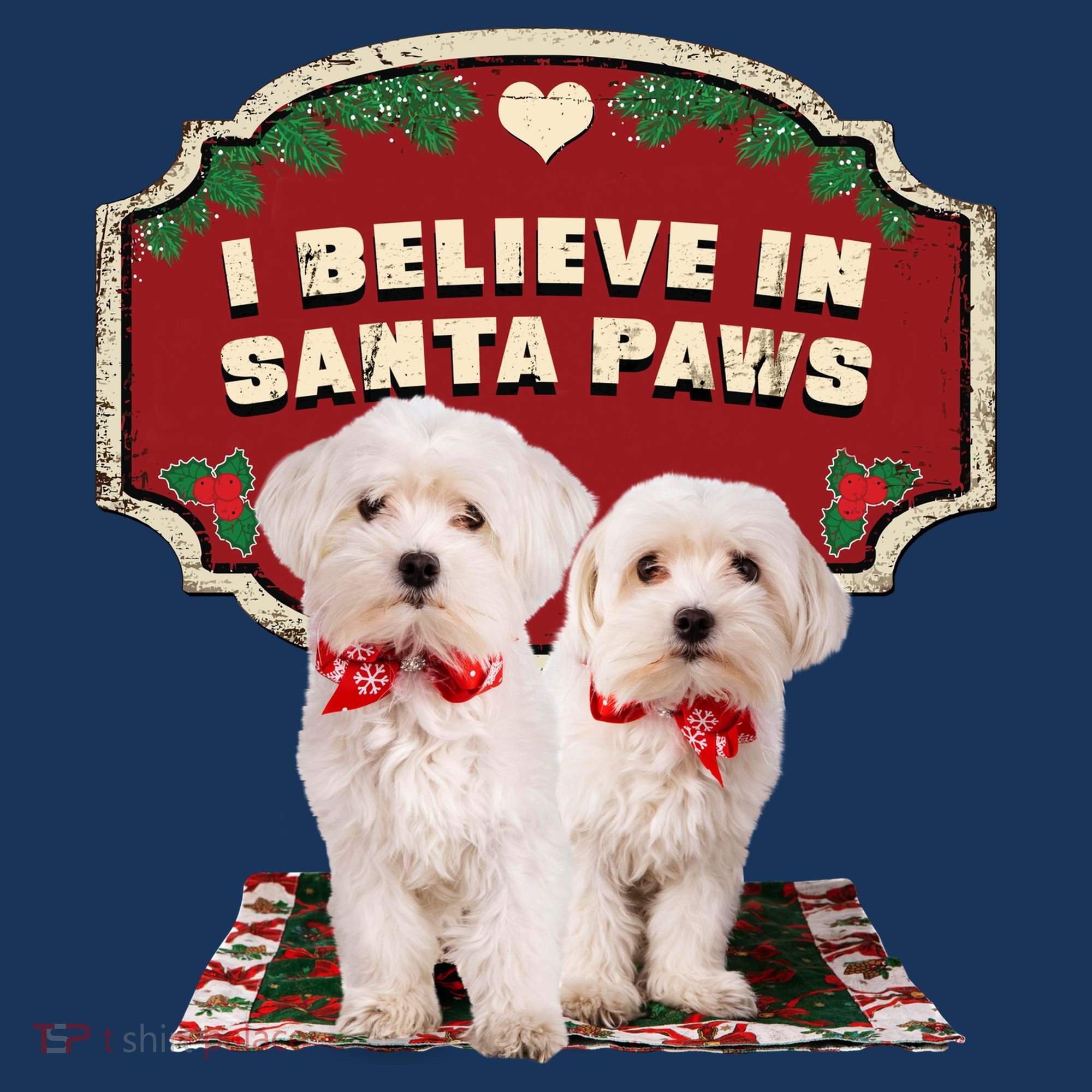 I Believe In Santa Paws Cute Christmas Dog Lover Bucket Hat