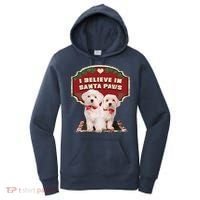 I Believe In Santa Paws Cute Christmas Dog Lover Women's Hoodie thumb 0