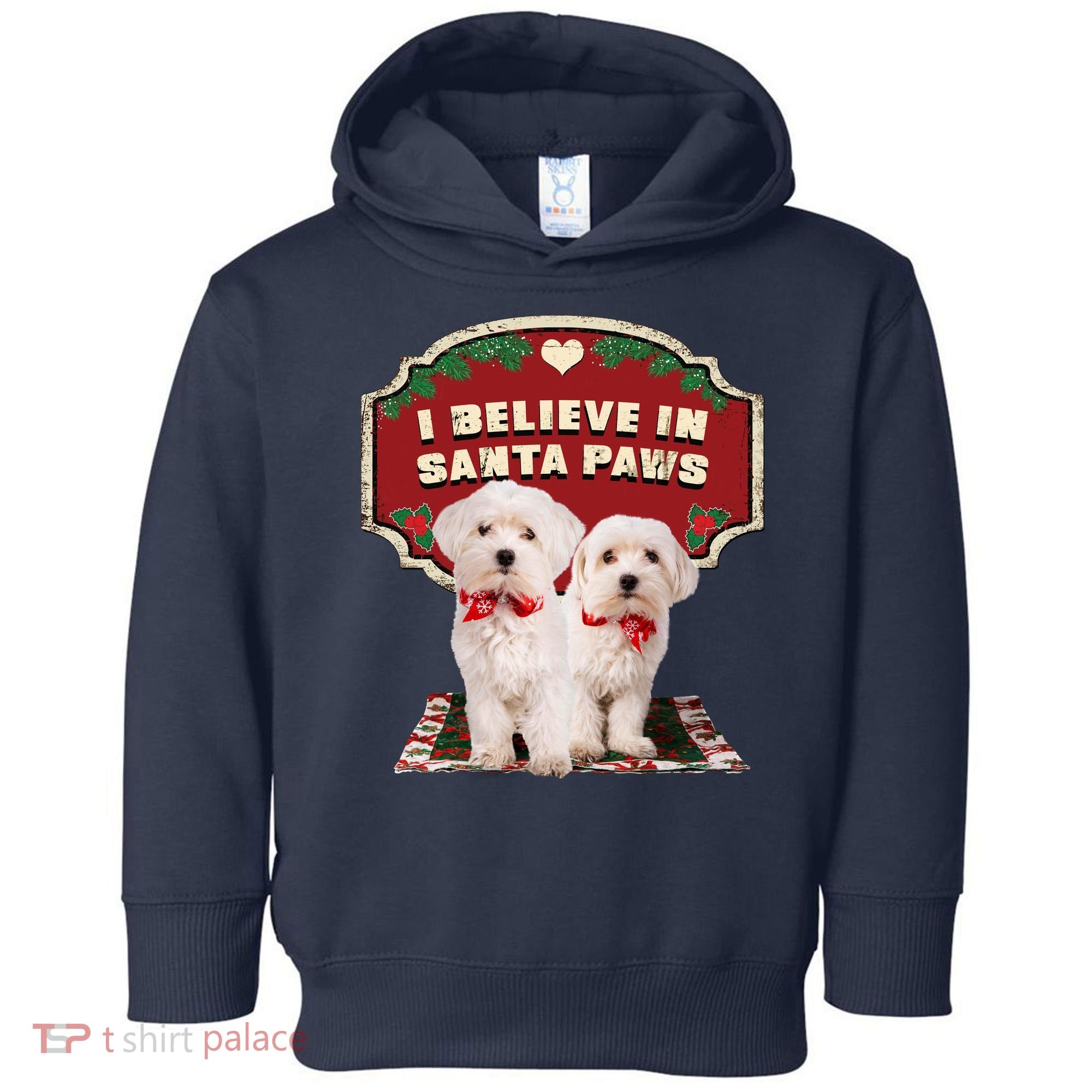 I Believe In Santa Paws Cute Christmas Dog Lover Toddler Hoodie