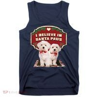 I Believe In Santa Paws Cute Christmas Dog Lover Tank Top thumb 0