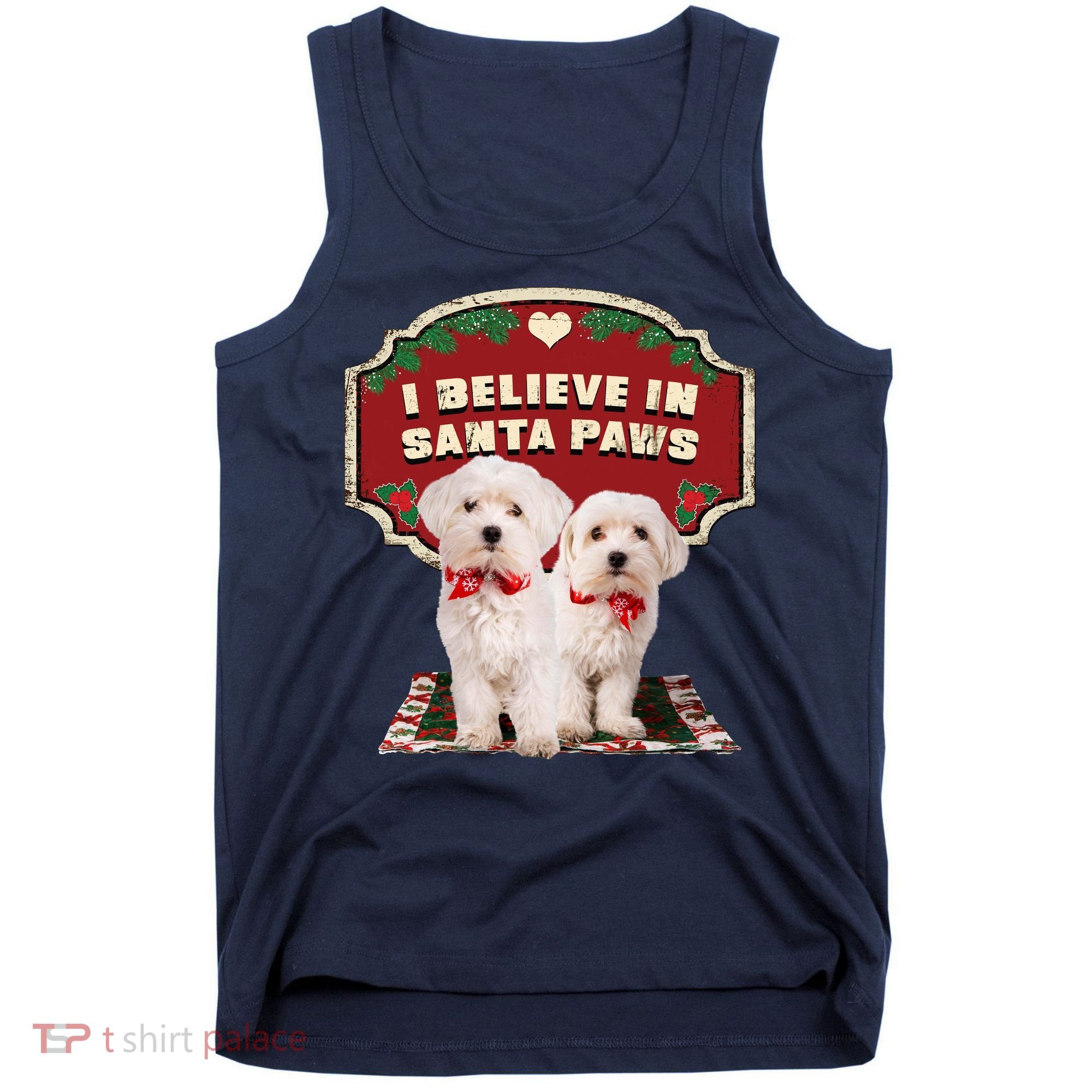 I Believe In Santa Paws Cute Christmas Dog Lover Tank Top