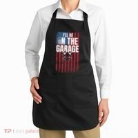 ILl Be In The Garage American Us Flag Mechanic Dad Grandpa Apron thumb 2