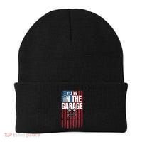 ILl Be In The Garage American Us Flag Mechanic Dad Grandpa Beanie thumb 0