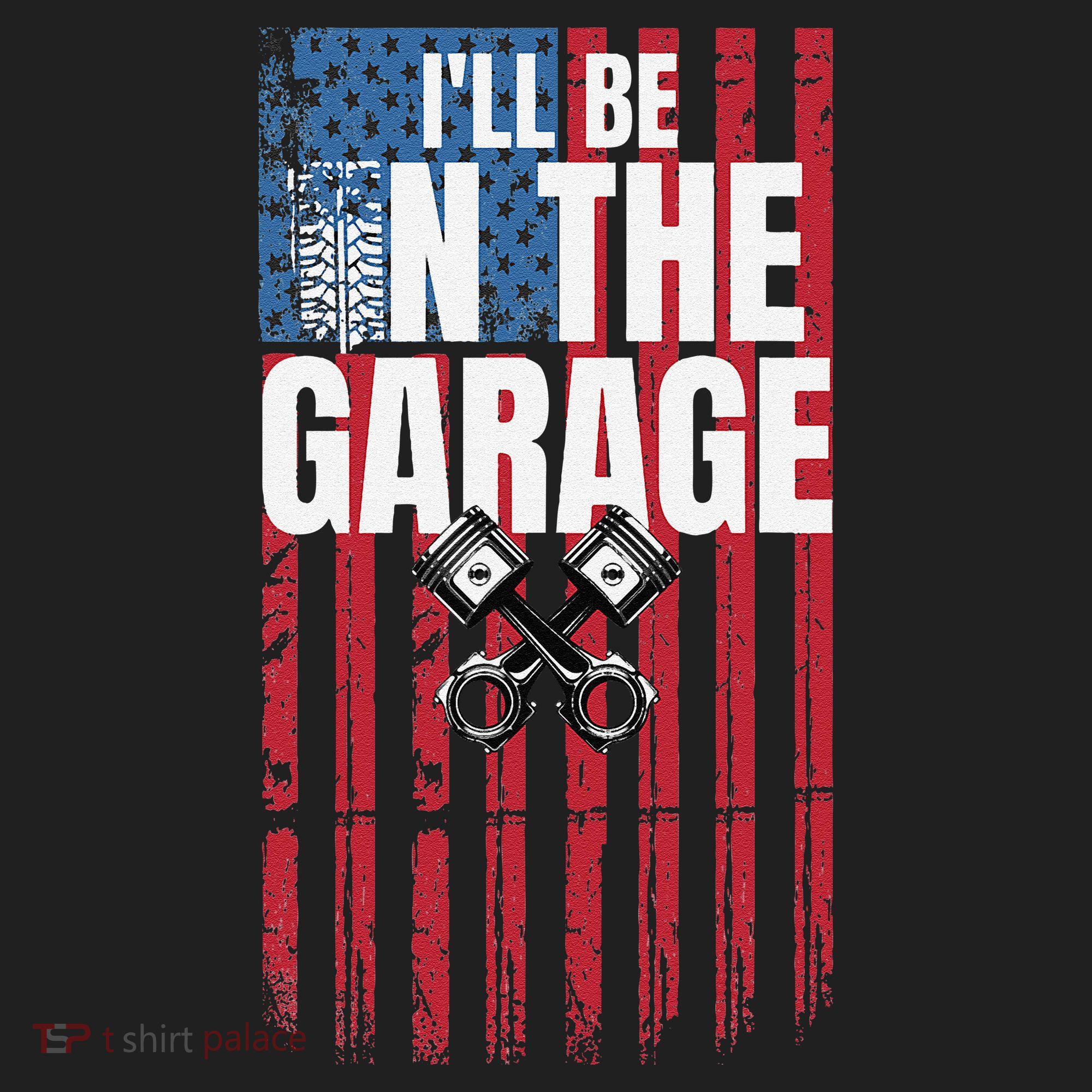 ILl Be In The Garage American Us Flag Mechanic Dad Grandpa Beanie