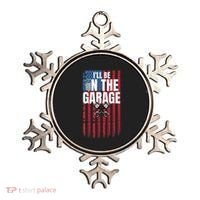 ILl Be In The Garage American Us Flag Mechanic Dad Grandpa Ornament thumb 0