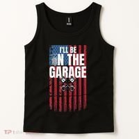 ILl Be In The Garage American Us Flag Mechanic Dad Grandpa Tank Top thumb 2