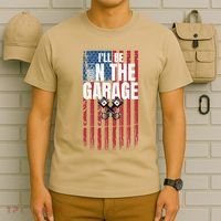 ILl Be In The Garage American Us Flag Mechanic Dad Grandpa T-Shirt thumb 6