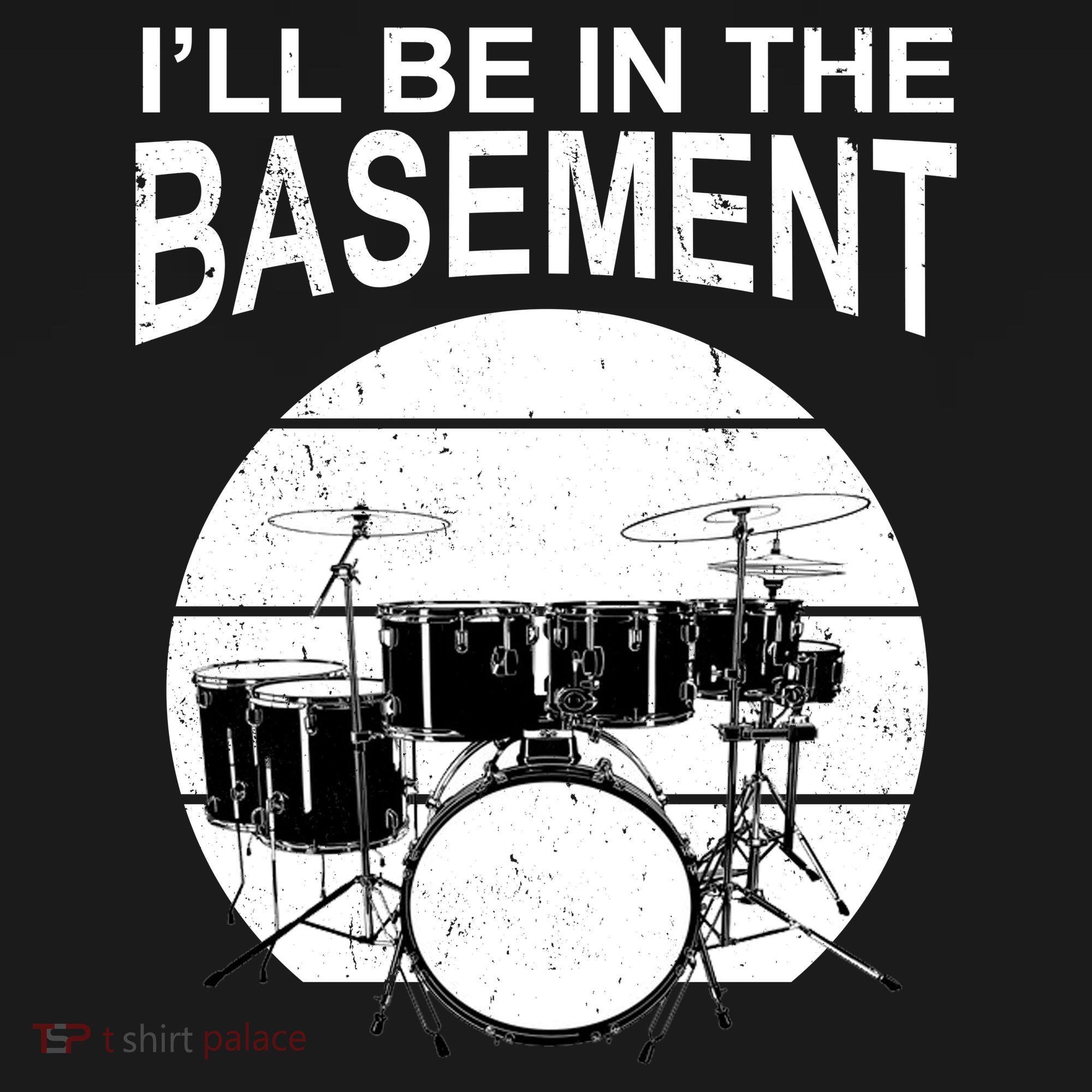 I'll Be In The Basement Drum Set Drumming Drummer Apron