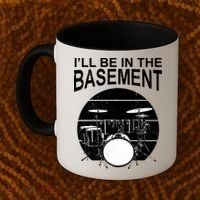 I'll Be In The Basement Drum Set Drumming Drummer Coffee Mug thumb 2