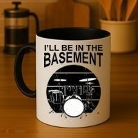 I'll Be In The Basement Drum Set Drumming Drummer Coffee Mug thumb 4