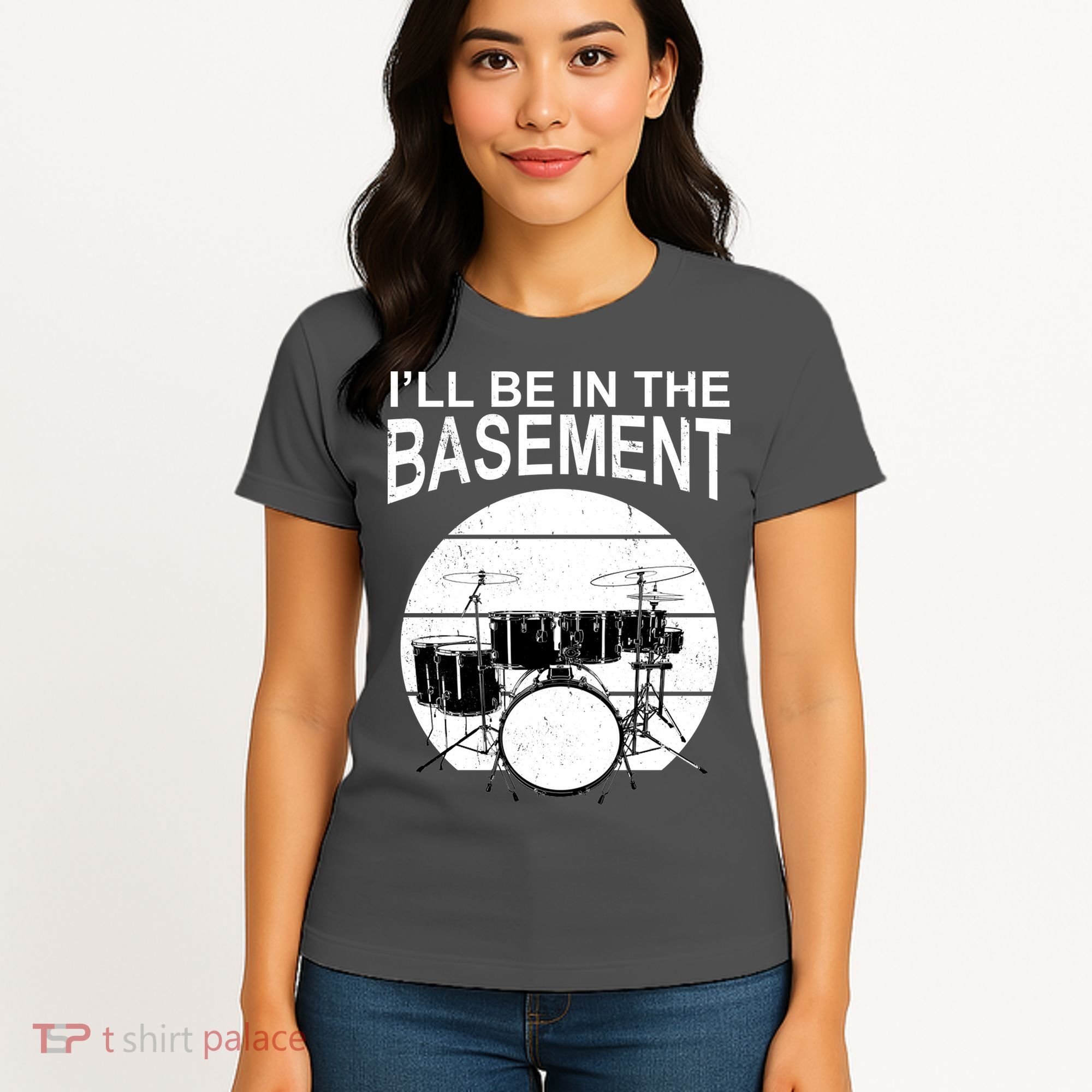 I'll Be In The Basement Drum Set Drumming Drummer Women's T-Shirt