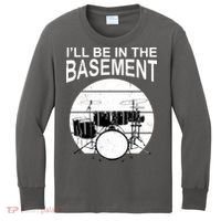 I'll Be In The Basement Drum Set Drumming Drummer Kids Long Sleeve Shirt thumb 0