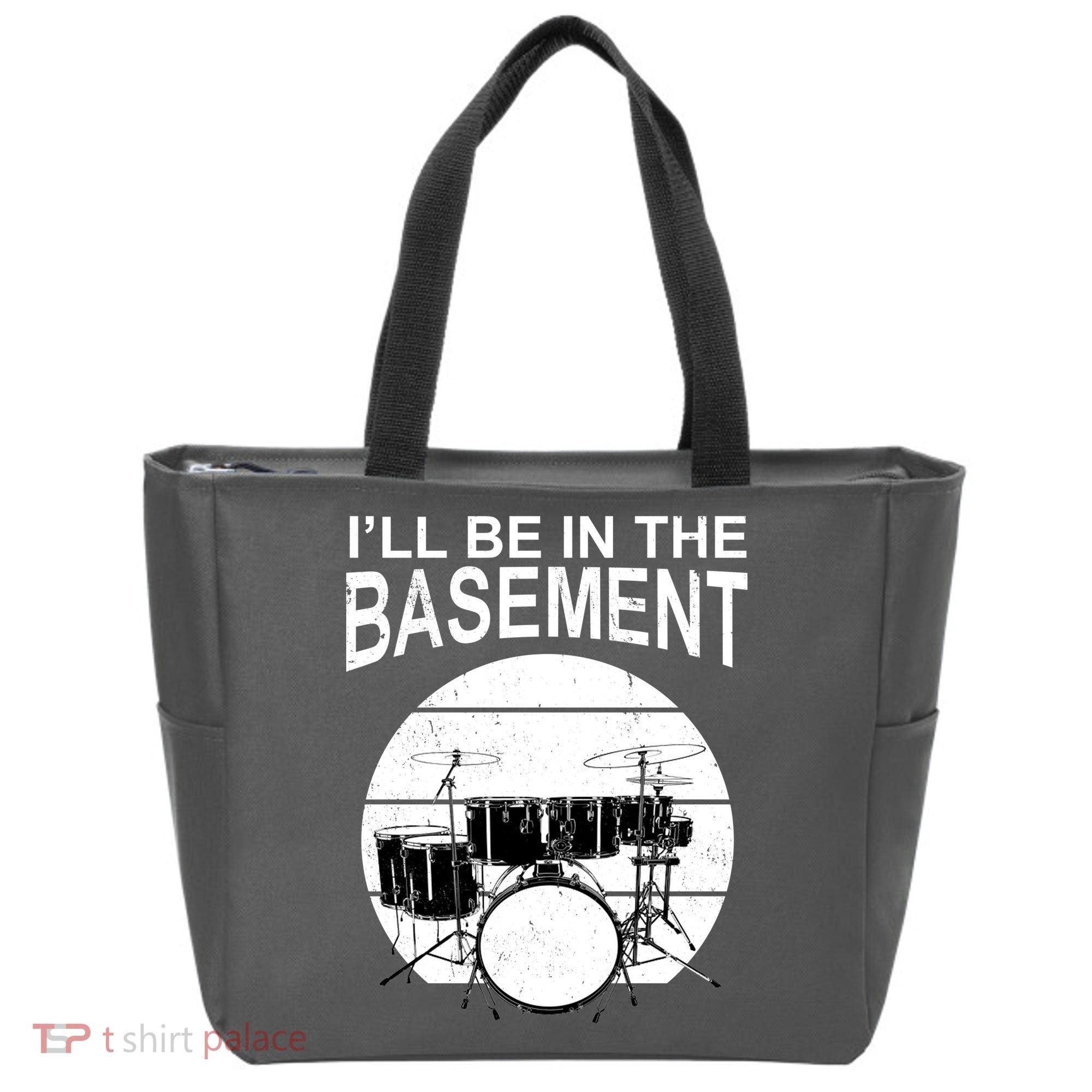 I'll Be In The Basement Drum Set Drumming Drummer Tote Bag