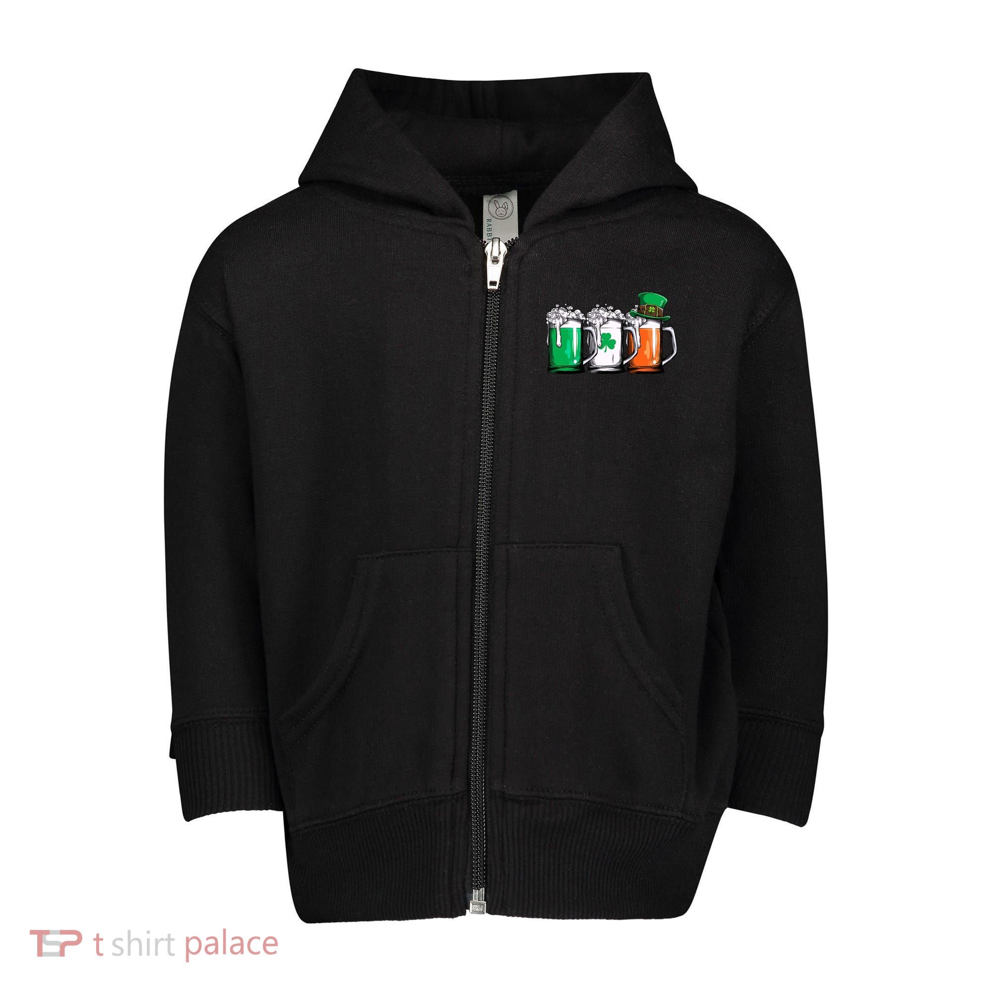 Irish Beer Ireland Flag St Patricks Day Leprechaun Toddler Zip Fleece Hoodie
