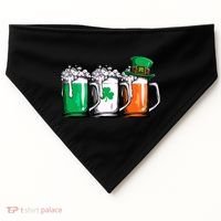Irish Beer Ireland Flag St Patricks Day Leprechaun USA-Made Doggie Bandana thumb 0