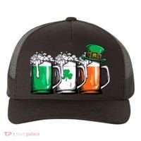 Irish Beer Ireland Flag St Patricks Day Leprechaun Yupoong Adult 5-Panel Trucker Hat thumb 0