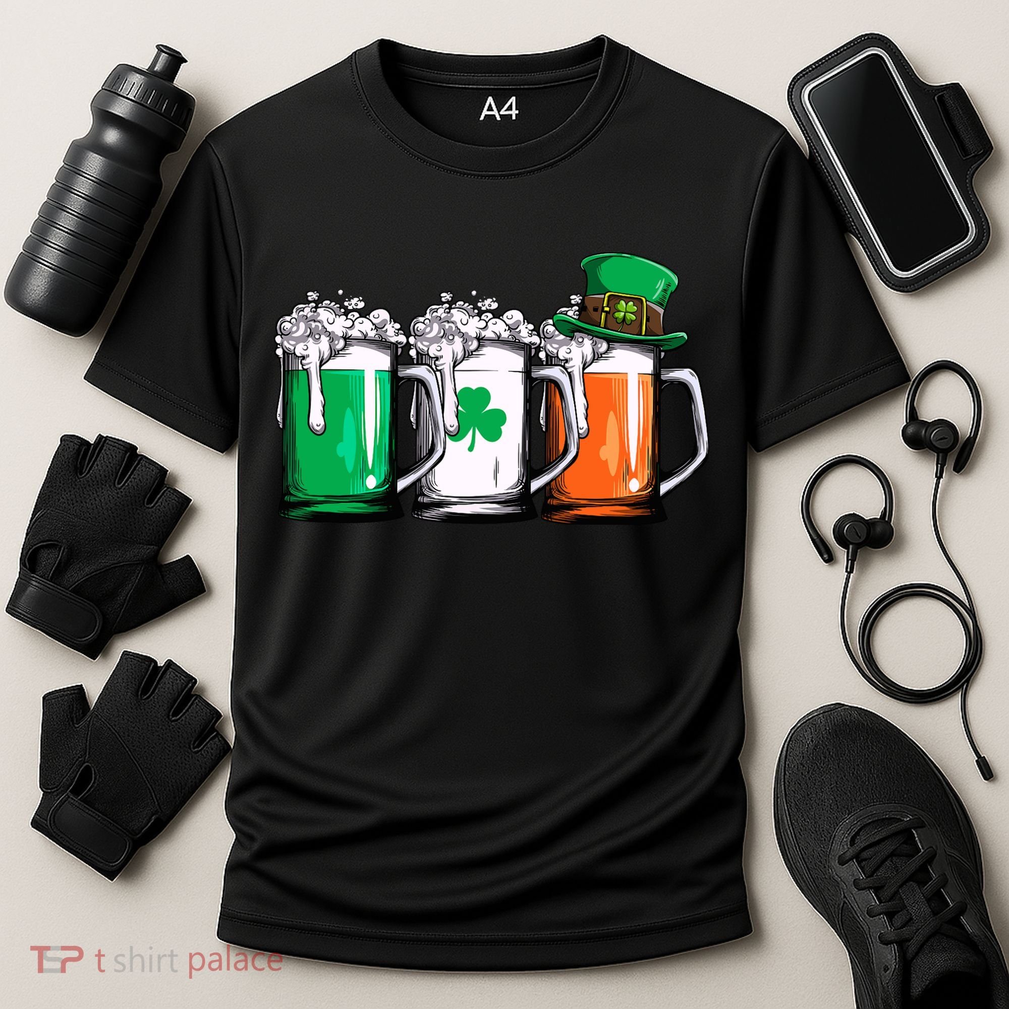 Irish Beer Ireland Flag St Patricks Day Leprechaun Cooling Performance Crew T-Shirt