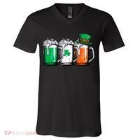 Irish Beer Ireland Flag St Patricks Day Leprechaun V-Neck T-Shirt thumb 0