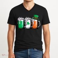 Irish Beer Ireland Flag St Patricks Day Leprechaun V-Neck T-Shirt thumb 2
