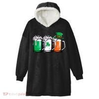 Irish Beer Ireland Flag St Patricks Day Leprechaun Hooded Wearable Blanket thumb 0
