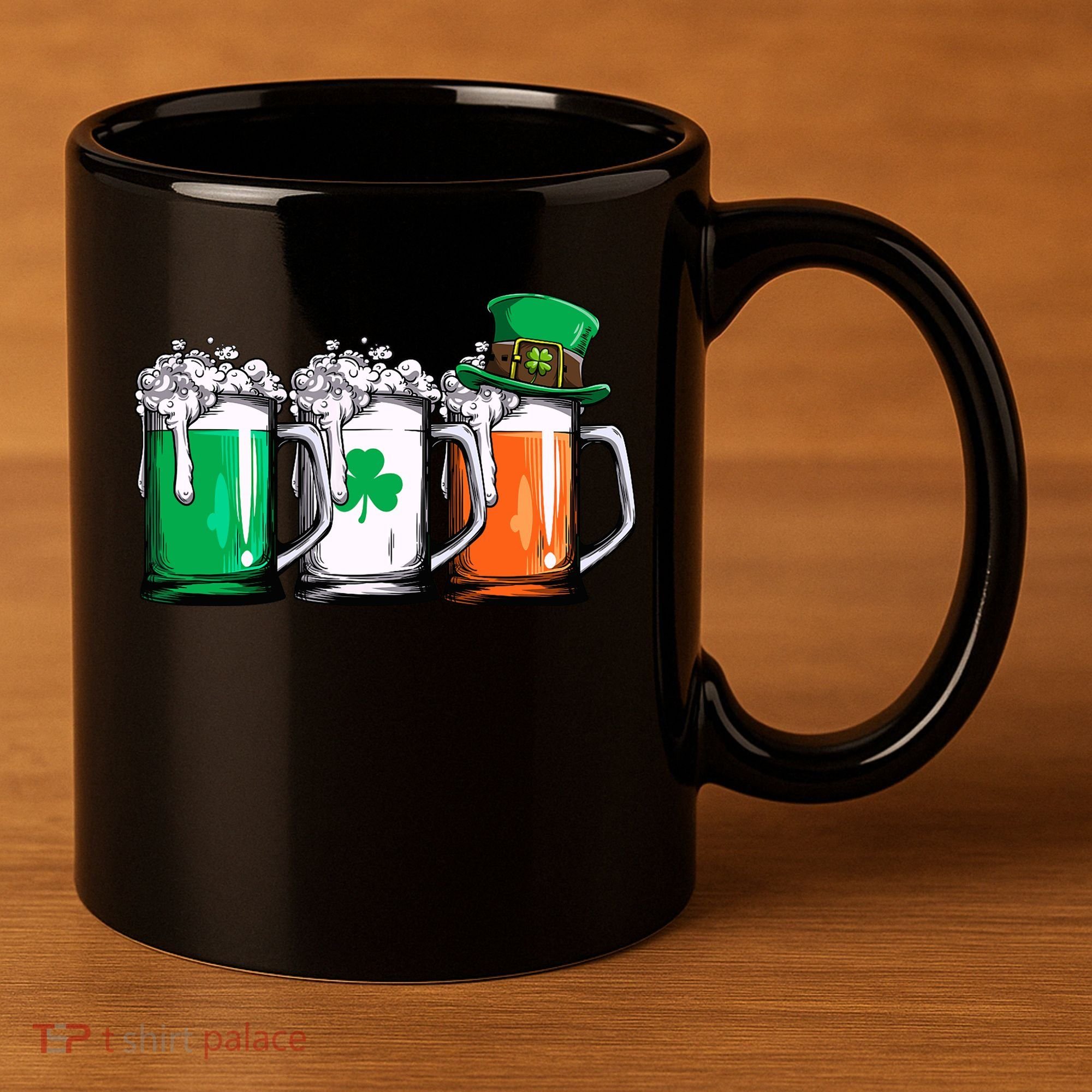 Irish Beer Ireland Flag St Patricks Day Leprechaun 11oz C Handle Ceramic Mug