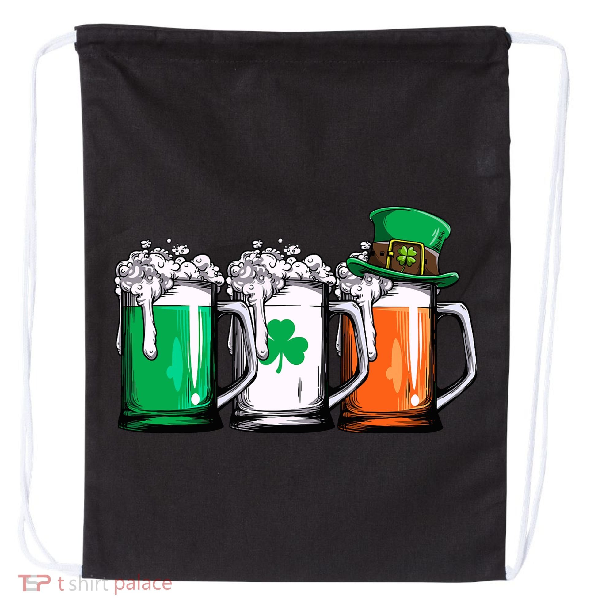 Irish Beer Ireland Flag St Patricks Day Leprechaun Drawstring Bag