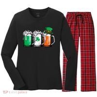 Irish Beer Ireland Flag St Patricks Day Leprechaun Women's Long Sleeve Flannel Pajama Set  thumb 0