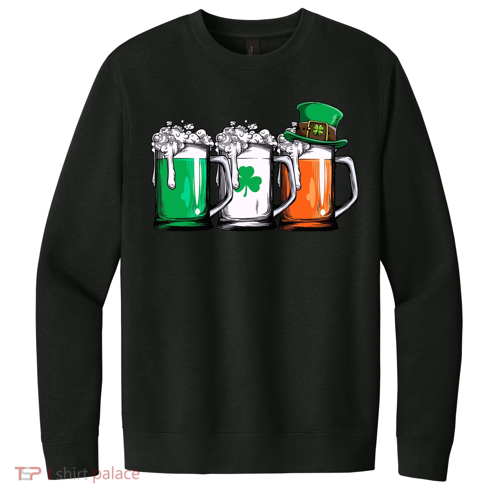Irish Beer Ireland Flag St Patricks Day Leprechaun V.I.T. Fleece Crew Sweatshirt