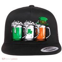 Irish Beer Ireland Flag St Patricks Day Leprechaun Flat Bill Trucker Hat thumb 0