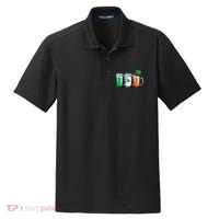 Irish Beer Ireland Flag St Patricks Day Leprechaun Dry Zone Grid Polo thumb 0