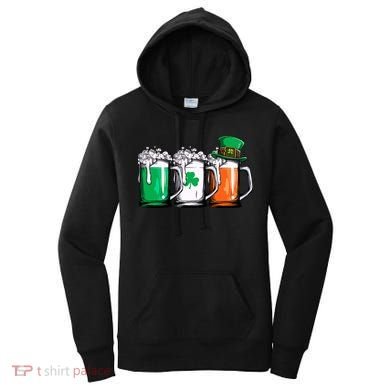 Irish Beer Ireland Flag St Patricks Day Leprechaun Women's Hoodie