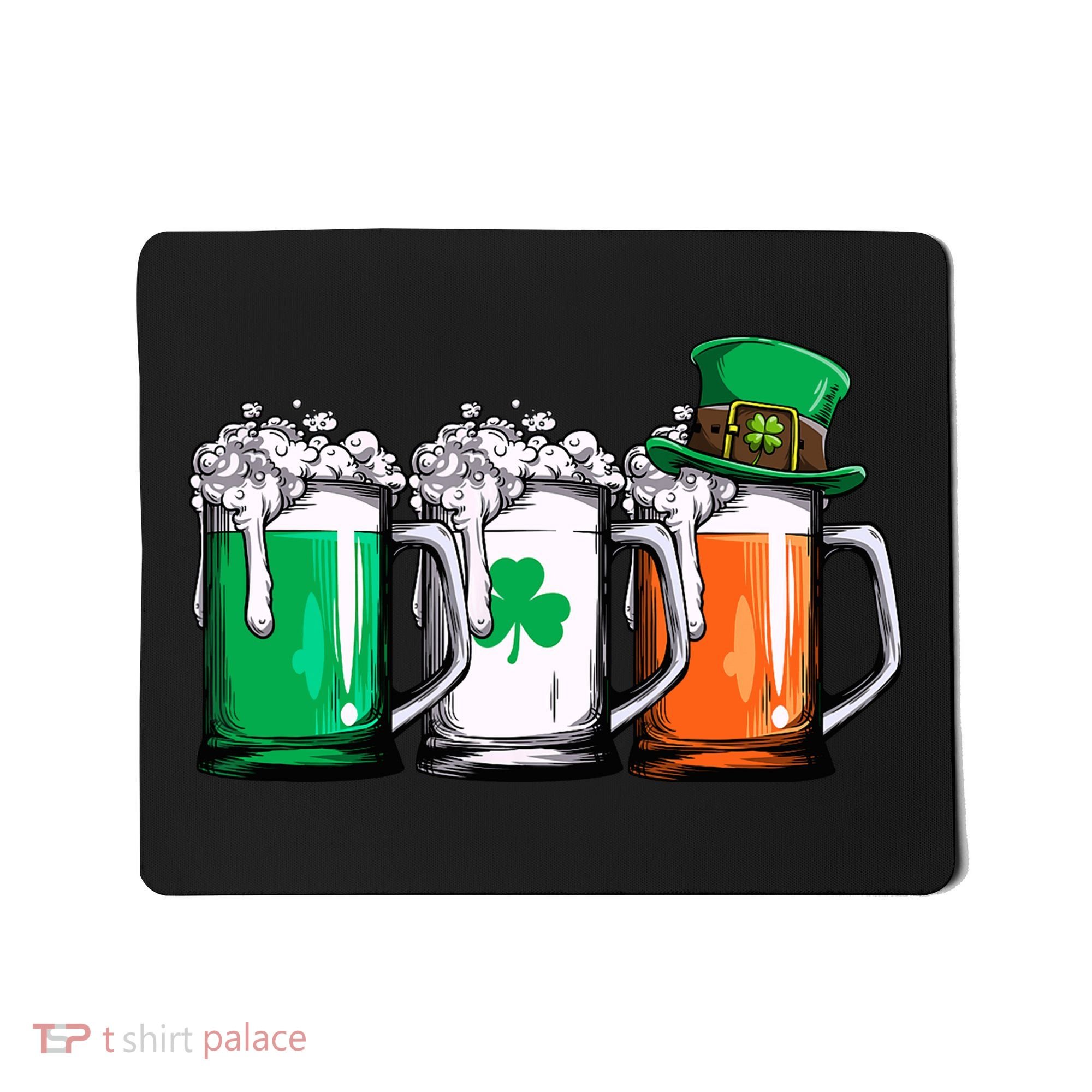 Irish Beer Ireland Flag St Patricks Day Leprechaun Mousepad