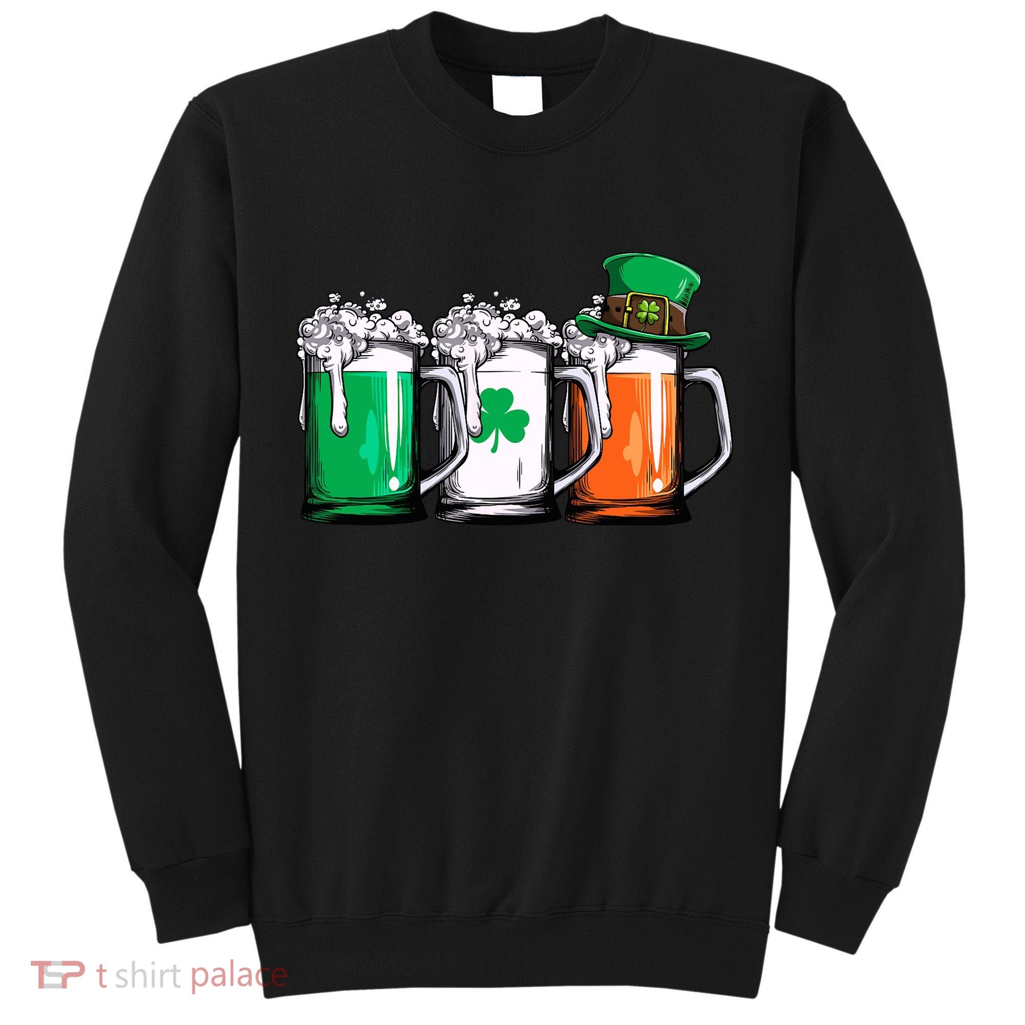Irish Beer Ireland Flag St Patricks Day Leprechaun Tall Sweatshirt