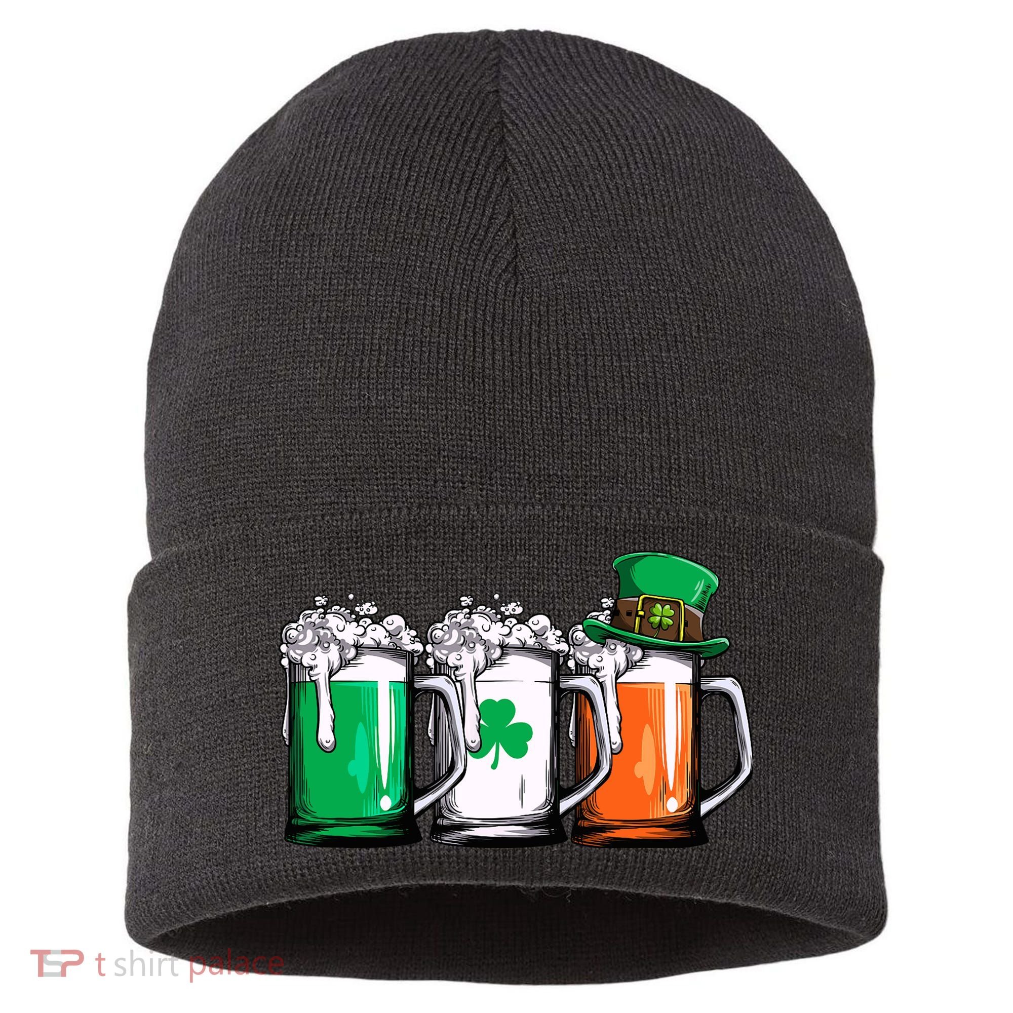 Irish Beer Ireland Flag St Patricks Day Leprechaun Sustainable Knit Beanie
