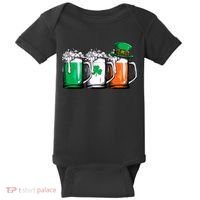 Irish Beer Ireland Flag St Patricks Day Leprechaun Baby Bodysuit thumb 0