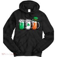 Irish Beer Ireland Flag St Patricks Day Leprechaun Tie Dye Hoodie thumb 0