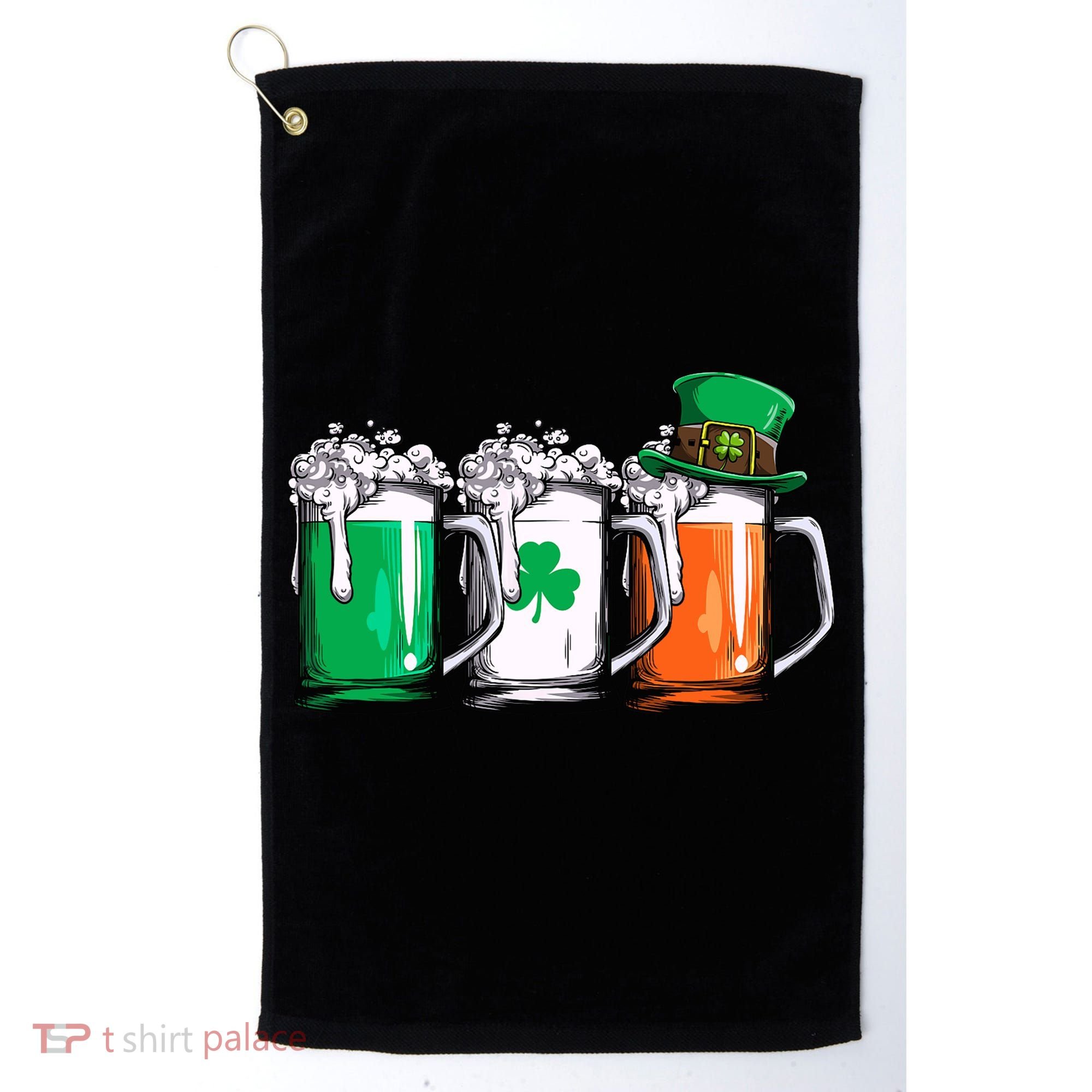 Irish Beer Ireland Flag St Patricks Day Leprechaun Golf Towel