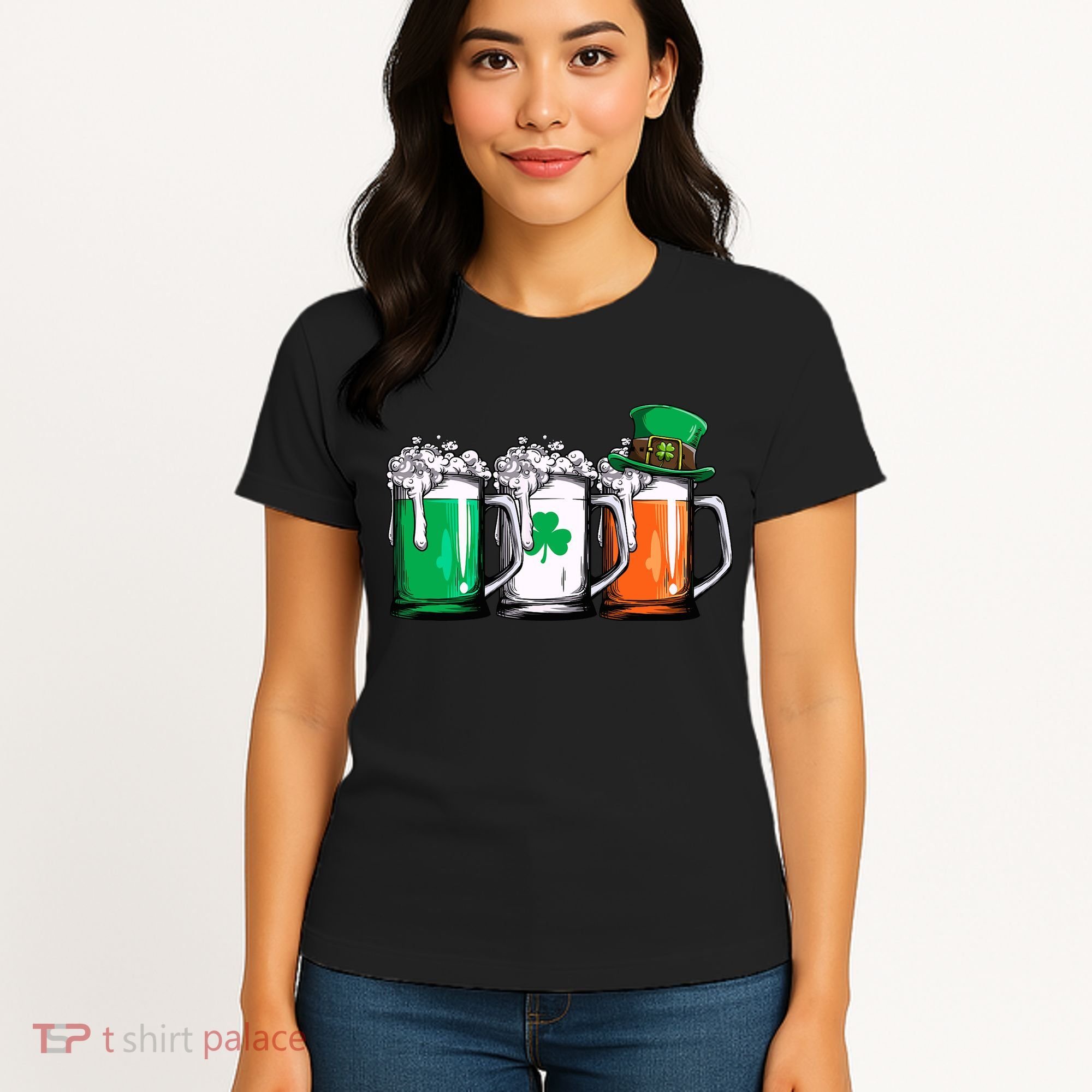Irish Beer Ireland Flag St Patricks Day Leprechaun Women's T-Shirt