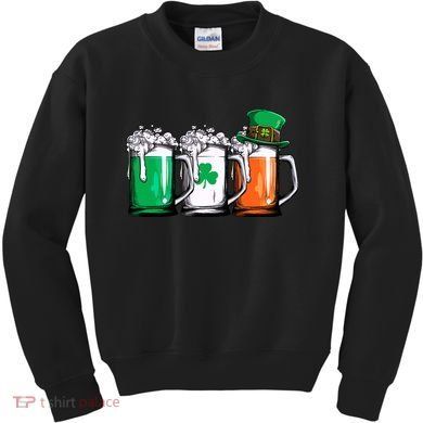 Irish Beer Ireland Flag St Patricks Day Leprechaun Kids Sweatshirt