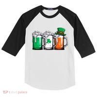 Irish Beer Ireland Flag St Patricks Day Leprechaun Kids Colorblock Raglan Jersey thumb 0
