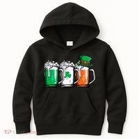 Irish Beer Ireland Flag St Patricks Day Leprechaun Kids Hoodie thumb 0