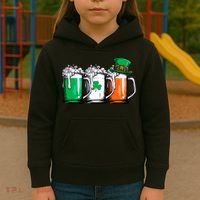 Irish Beer Ireland Flag St Patricks Day Leprechaun Kids Hoodie thumb 3