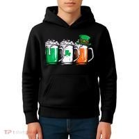 Irish Beer Ireland Flag St Patricks Day Leprechaun Kids Hoodie thumb 4