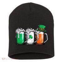 Irish Beer Ireland Flag St Patricks Day Leprechaun Short Acrylic Beanie thumb 0