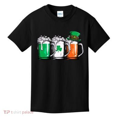 Irish Beer Ireland Flag St Patricks Day Leprechaun Kids T-Shirt
